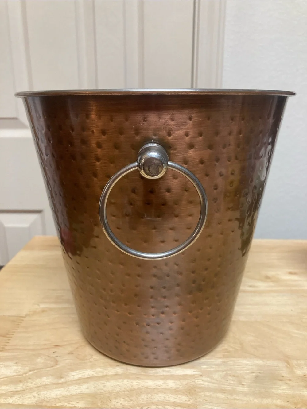 Kitchen & Table by H-E-B Ice Bucket Hammered Metal Copper Silver